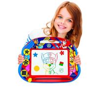 Lexibook Paw Patrol La Patrulla Canina Tablero de dibujo magnético mágico multicolor, juguete creativo artístico muchachos, pluma de la aguja y sellos, Azul/Roja, color, 32 x 23.5 x 2.5 centimeters