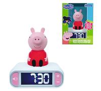 Lexibook Despertador Peppa Pig RL800PP – Luz nocturna brillante, sonidos y pantalla LCD, snooze