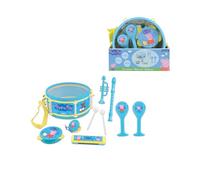 Lexibook Peppa Pig Georges Juguete Musical, Set de 7 Instrumentos Musicales (Tambor, Maracas, castañuela, armónica, Flauta, Trompeta, pandereta), Juego práctico de Llevar, Azul, Amarillo, K360PPLXB