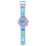LEXIBOOK, Peppa Pig, Reloj de Pulsera Ajustable con proyecciones, Proyecta 20 imágenes de Peppa Pig, Pantalla Digital, para niños, DMW050PPLXB
