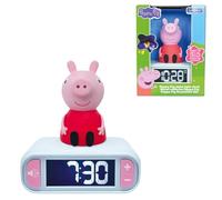 LEXIBOOK, Peppa Pig Reloj Despertador Luz Nocturna, RL800PPLXB | Sonidos y melodías, pantalla LCD retroiluminada, luminoso, snooze