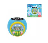 LEXIBOOK, Peppa Pig Reloj Proyector, RL977PP | Proyección de techo, temporizador, pantalla LCD, snooze, funciona con pilas, azul/amarillo
