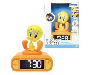 LEXIBOOK, Piolín Reloj Despertador Luz Nocturna, RL800TW | Sonidos y melodías, pantalla LCD retroiluminada, luminoso, snooze, amarillo
