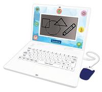 Lexibook, Portátil Bilingüe y Educativo ESPAÑOL/INGLÉS, Juguete para Niños, 170 Actividades para Aprender, Jugar Juegos y Música, Pantalla Grande, Blanco/Azul, JC599i2