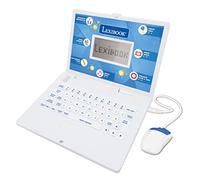 Lexibook, Ordenador portátil Educativo y bilingüe Italiano/inglés, Juguete con 124 Actividades para Aprender matemáticas, dactilografía, lógica, Lectura de Reloj, Jugar Juegos y música, Blanco,
