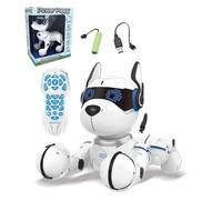 LEXIBOOK Power Puppy - My Training Robot - Robot programable con Mando a Distancia, función de adiestramiento y Control de Gestos, Baile, música, Efectos Luminosos, Recargable - DOG01LXB