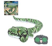 LEXIBOOK, Power Python RC, Serpiente pitón teledirigida, Se Mueve por Tierra y Agua a 5 km/h, Extensible hasta 75 cm, Verde, SNAKE01LXB