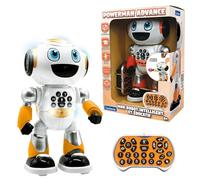 Lexibook, Powerman® Advance, Robot de control remoto, juguete interactivo y educativo para niños, caminar, bailar, jugar música, cuenta historias, cuestionarios educativos, programables STEM, naranja,