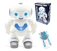 LEXIBOOK Powerman First, Mi Primer Robot Inteligente Interactivo, Aprendizaje, Juguete para niños, Baila, Reproduce música, Niño, Niña, Blanco/Azul, Color (ROB16)