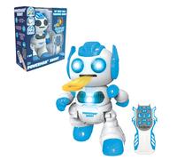 LEXiBOOK Powerman Shoot - Mi primer robot lanzador de discos Robot programable de control remoto Reproduce m sica y baila Efectos de sonido y luz