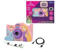 LEXIBOOK, Princesas Disney, Cámara Infantil 4 en 1 con Funda, DJ078DP | Foto, vídeo, selfie, juegos, funda incluida, tarjeta SD 32GB, para niños