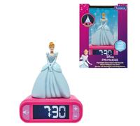 LEXIBOOK, Princesas Disney Reloj Despertador, RL800DPLXB | Sonidos y melodías, pantalla LCD retroiluminada, luminoso, snooze, rosa
