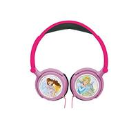 LEXIBOOK, Princessas Disney, Auriculares estéreo, Volumen Seguro para niños, Plegables y Ajustables, Rosa/Negro, HP010DP