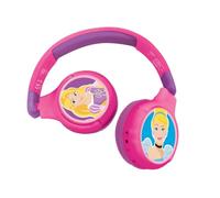 LEXIBOOK - Princessas Disney - Auriculares Infantiles 2 en 1 Bluetooth y con Cable - Estéreo, inalámbricos, con Cable, limitación de Sonido, Plegables, Ajustables, HPBT010DP