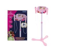 LEXIBOOK, Princessas Disney, Luces de Soporte de Karaoke, Rosa, S160DPLXB | Karaoke Disney Princesas con 2 micrófonos, luces, efectos de voz y canciones para cantar en casa.