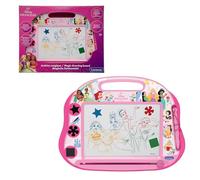 LEXIBOOK, Princessas Disney Pizarra Magnética Multicolor, Formato A5, Superficie de Dibujo Reutilizable, Lápiz y Sellos Magnéticos, Asa de Fácil Agarre, Rosa, CRDP550LXB