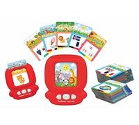 LEXIBOOK, Quizz Hit®, Lector de Tarjetas Interactivo bilingüe, español/inglés, 150 Tarjetas de Doble Cara, máquina de Preguntas y respuestas educativas, Rojo, JCR10i2