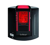 LEXIBOOK, Radio Reloj Humidificador, Alarma y función Snooze, Se suministra con 5 filtros, Adaptador CA + batería, Negro/Rojo, RL2000
