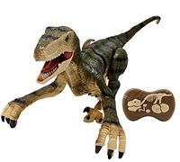LEXIBOOK, RC Raptor Control, Dinosaurio teledirigido Realista, Movimientos articulados, Rugidos, Efectos Luminosos, Recargable, Control Remoto fósil Incluido, DINO01