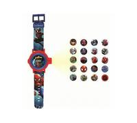 LEXIBOOK Spider -Man Digital -Reloj de proyección con 20 imágenes para proyectar