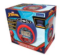 LEXIBOOK, Spider-Man, Reloj Despertador con proyector, función de repetición y Alarma, luz Nocturna con Temporizador, Pantalla LCD, Funcionamiento a Pilas, Azul/Rojo, RL977SP
