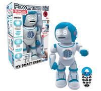 Lexibook ROB90EN Powerman - Juguete Educativo y bilingüe para niños en inglés/español, Robot Que Camina y Habla, Baila, Stem, programable, para Crear Historias, cuestionarios, Discos de Disparo