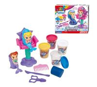 LEXIBOOK, Salón de Peluquería Sirenas con Masa para Modelar, Rosa Blanco Azul Amarillo, CRDOUGH12