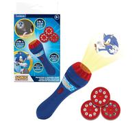 Lexibook, Sega Sonic The Hedgehog, Proyector de Historias y Linterna, Proyecta 24 imágenes del Mundo de Sonic con 3 Discos, Rojo/Azul, LTC050SNLXB