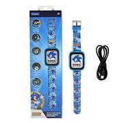 LEXIBOOK, Sonic The Hedgehog, Reloj con cámara Selfie, Pantalla táctil HD, Cámara 720p, Reproductor MP3, Altavoz Integrado, Dictáfono, Podómetro, 5 Juegos, Azul, DMW070SNLXB