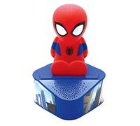 LEXIBOOK, Spider Man, Altavoz con figurita Luminosa, Bluetooth 5.0, USB/Puerto USB Tipo C, Rojo/Azul, BTD80SP