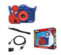 LEXiBOOK, Spider-Man, Cámara 4 en 1 para Niños con Protección, Foto, Video, MP3 y Funciones de Juego, 15 Marcos para Personalizar Tus Fotos, Tarjeta de Memoria de 8 GB Incluida, DJ078SP