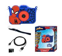 Lexibook, Spider-Man, Cámara 4 en 1 para niños con protección, Funciones de Foto, Video, MP3 y Juegos, 15 Marcos para Personalizar Tus Fotos, Tarjeta de Memoria de 8 GB incluida, DJ078SP