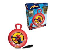 LEXIBOOK, Spider-Man, Pelota Saltarina Hinchable, BG040SP | Pelota luminosa de color, bomba manual incluida, plástico duradero y seguro, rojo