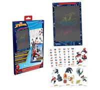 Lexibook, Spider-Man, Pizarra Mágica, Juguete Artístico y Creativo para Niños y Niñas, Dibujos Multicolores, Pantalla de 28 cm, Incluye 1 Lápiz y 6 Plantillas, Azul, CRT10SP