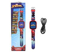 LEXIBOOK, Spider-Man, Reloj con cámara Selfie, Pantalla táctil HD, Cámara 720p, Reproductor MP3, Altavoz Integrado, Dictáfono, Podómetro, 5 Juegos, Rojo/Azul, DMW070SP