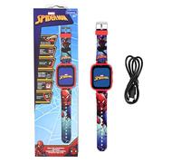 LEXIBOOK, Spider-Man, Reloj con cámara Selfie, Pantalla táctil HD, Cámara 720p, Reproductor MP3, Altavoz Integrado, Dictáfono, Podómetro, 5 Juegos, Rojo/Azul, DMW070SPLXB