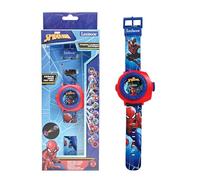 LEXIBOOK - Spider-Man Reloj Correa Ajustable Pantalla Digital con 20 proyecciones de Spider-Man - para Niños - Rojo y Azul - DMW050SPLXB