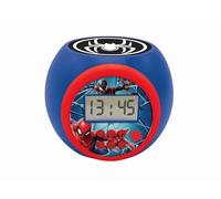 LEXIBOOK, Spider-Man Reloj Proyector, RL977SPLXB | Proyección de techo, temporizador, pantalla LCD, snooze, funciona con pilas, azul/rojo