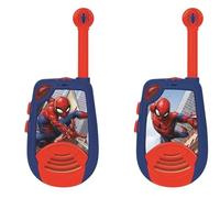 LEXIBOOK Spider-Man - Walkie-Talkies Digitales para Niños - Rango transmisión hasta 2 kms, Morse Luminoso, 2 Canales, Pinza para Colgar del cinturón, batería, Azul/Roja, TW25SPLXB