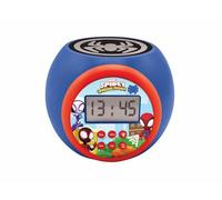 LEXIBOOK, Spidey & His Amazing Friends, Reloj Despertador proyector con función de repetición y Alarma, Luz Nocturna con Temporizador, Pantalla LCD, Funciona con Pilas, RL977SP1LXB