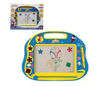 LEXIBOOK, Spidey y su superequipo, Pizarra magnética Multicolor, Superficie de Dibujo Reutilizable, Accesorios incluidos, Formato A5, Azul y Amarillo, CRSP550LXB