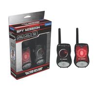 LEXIBOOK - Spy Mission - Walkie Talkies, 200m, Set de comunicación para niños, 2 Canales de comunicación, Clip para el cinturón, Negro/Rojo, TW12SPYLXB