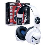 LEXIBOOK, Star Wars Auriculares Bluetooth 3D, Audio 85 dB, Blanco | Audio Bluetooth 5.3 y con cable, volumen seguro de 85 dB, micrófono, luces y diseño plegable ajustable, HPBT015SW1LXB