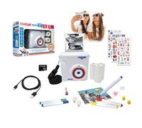 LEXIBOOK, Starcam Print, Cámara con Impresora instantánea, 3 Rollos de Papel y Correa de Mano, Blanco, DJ130