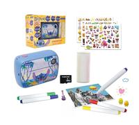 Lexibook, Starcam® Print Disney Stitch, Paquete cámara Digital HD con Impresora instantánea, Tarjeta SD y Kit de personalización de Fotos, Azul, DJ149D