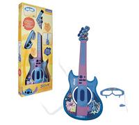 LEXIBOOK, Stitch Guitarra Electrónica, K260DLXB | Micrófono y gafas incluidos, 2 modos de juego, melodías demo, efectos de luz