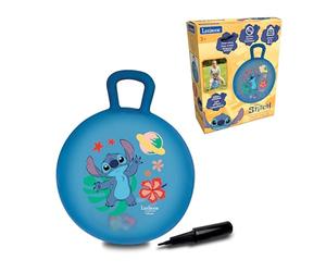LEXIBOOK, Stitch, Pelota Saltarina Hinchable, BG040D | Pelota luminosa de color, bomba manual incluida, plástico duradero y seguro, azul
