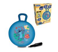 LEXIBOOK Stitch Pelota Hinchable para Saltar con Bolas Luminosas y de Colores integradas, Bomba Manual incluida, Plástico Seguro y Resistente, Azul, BG040DLXB