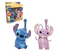 LEXIBOOK, Stitch y Angel, Walkie-Talkies 3D, TW18D1LXB | Alcance 500m, 2 canales, clip cinturón, azul/rosa