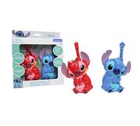 LEXIBOOK, Disney Stitch, Walkie-talkies 3D Stitch y Leroy, Alcance 500m, 2 Canales de comunicación, Clip para cinturón, Azul/Rojo, TW18D